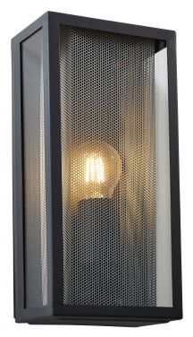 Forum Cuba E27 Box Lantern with Mesh Insert Anthracite / Silver